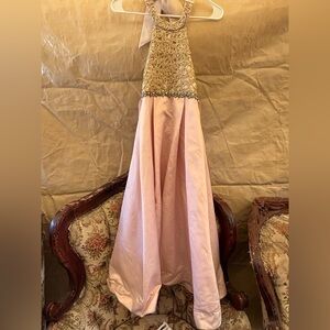 Elegant Pink and Gold Kids Dress